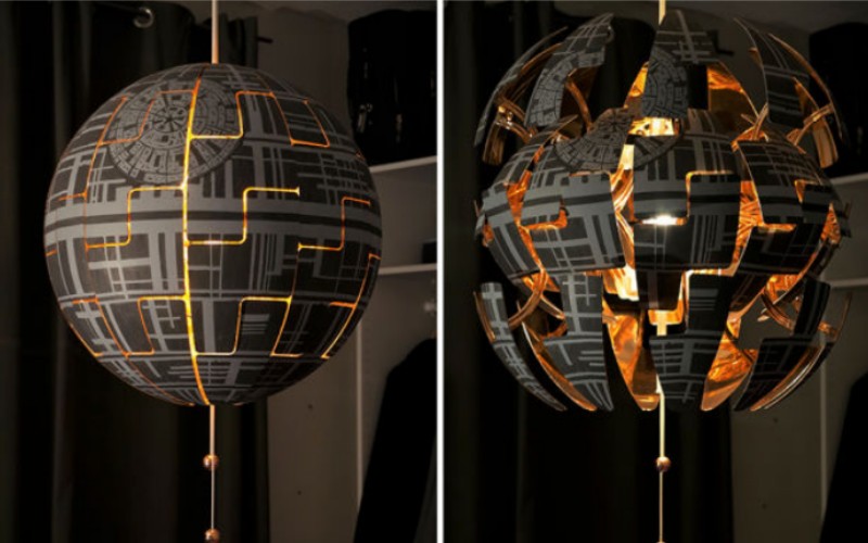 Потрясающая лампа "Звезда Смерти" из IKEA сделанная своими руками